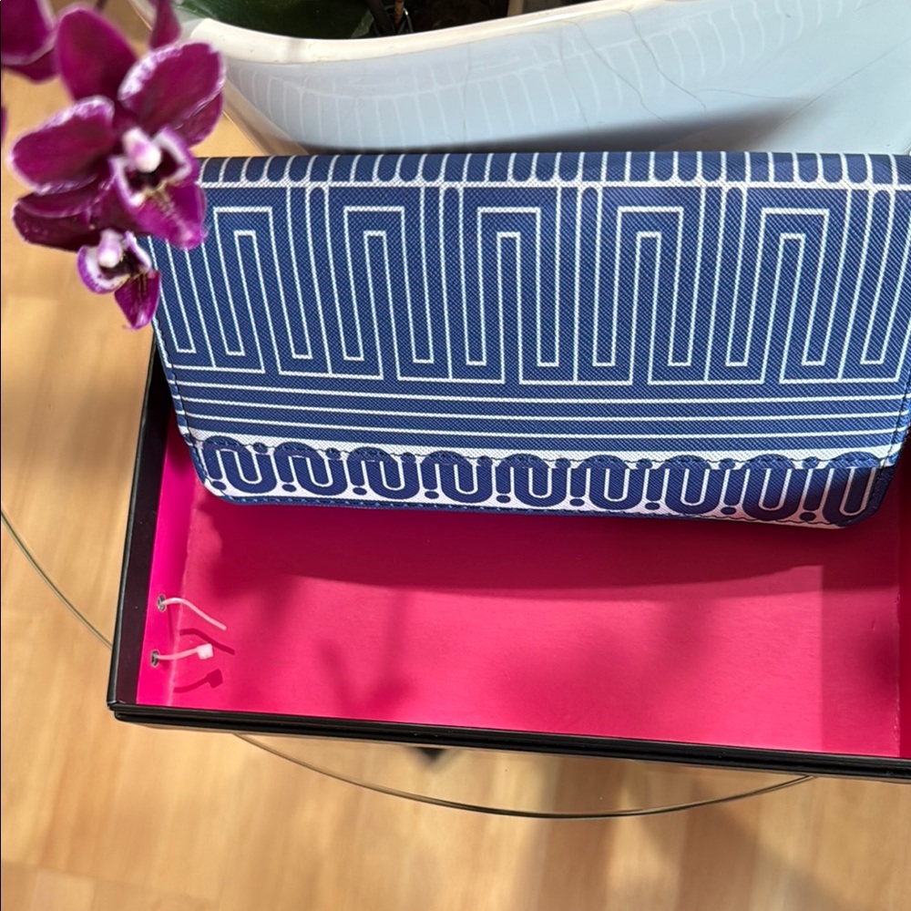 Trina Turk Blue and White Patterned Wallet